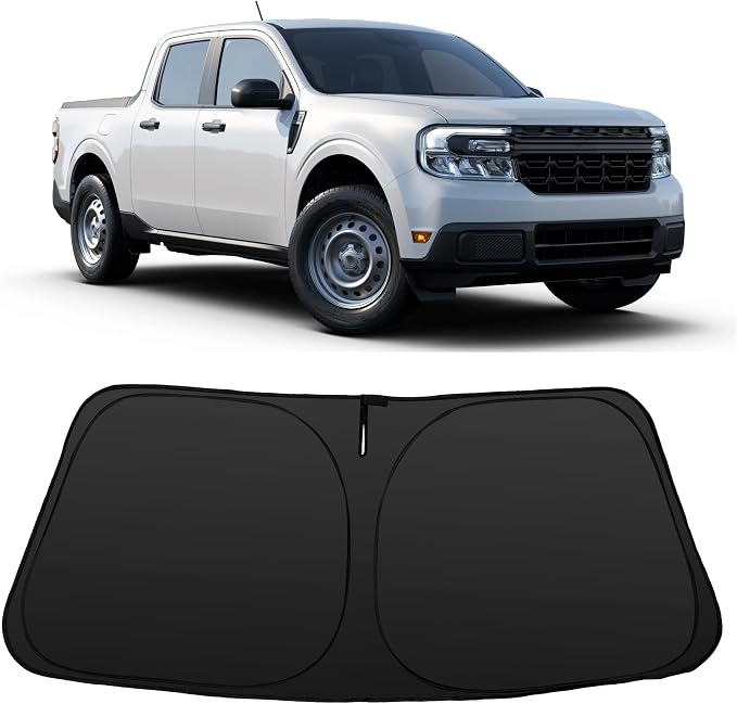 Windshield Sun Shade for 2022-2026 Ford Maverick Hybrid XL XLT Lariat Truck | Foldable, Full covered for windshield, Block UV Rays, Heat Reduction, Easy to install, Keeps Car Cooler by YYCKE