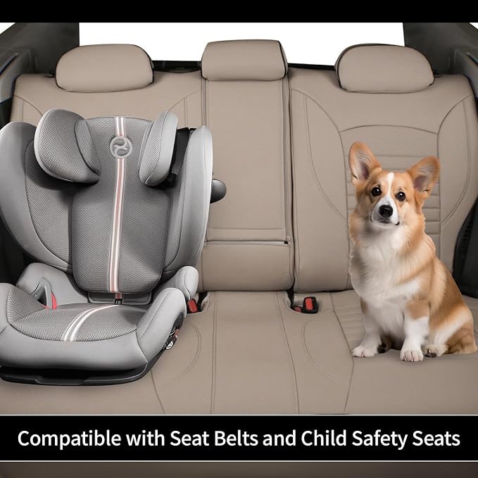 EKR Car Seat Covers for Subaru Forester 2014-2018(NO Base),Full Set | Custom Fit for Subaru Forester 2014-2018(Not for Base)Factory-Like Fit,360°Protection,Faux Leather(Beige) - Image 5