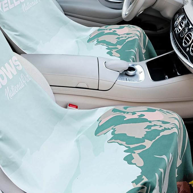 Hahafelt 1 Pack Car Seat Towel Cover with Storage Bag, Yellowstone Style | 63 x 32 in Car Towel Seat Cover Non Slip Waterproof, Gym Workout Swimming Running, Machine Washable Sweat Absorbent Protector - Image 3