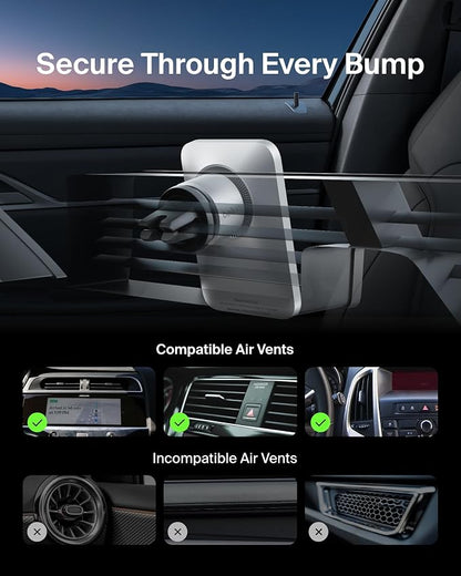 Belkin Magnetic Vent Mount Pro, MagSafe-Compatible Phone Holder for iPhone | Car phone mount, iPhone 17/16/15, Pixel 10 compatible, air vent mount, hands-free driving, road trips - Image 5