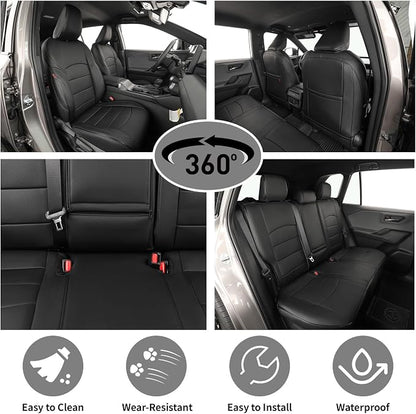 EKR Car Challenger Seat Covers 2008-2010,Leatherette Full Set | Custom Fit for Dodge Challenger 2008 2009 2010-Faux Leather(Black) - Image 4