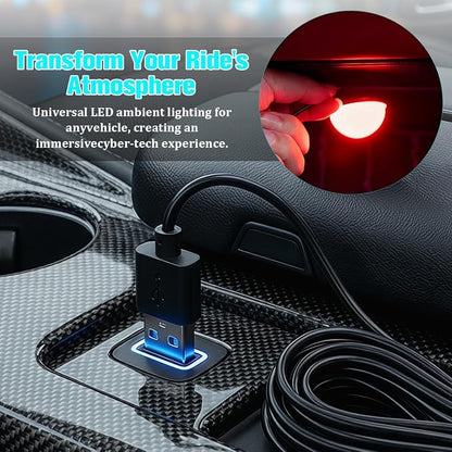 Car Interior LED Light, 4-in-1 USB Port Vehicle Under Dash Ambient Neon Lighting Decoration, Automotive Inside Foot Well Atmosphere Lamp, Universal Fit (White) - Image 4