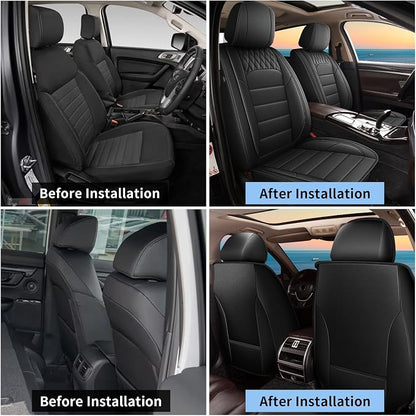 Car Seat Covers Fit for Honda Insight 2010-2025 2026 Front Set | Faux Leather Waterproof Automotive Seat Protectors,Compatible with Airbags,Easy to Install,2 Seats Black - Image 7