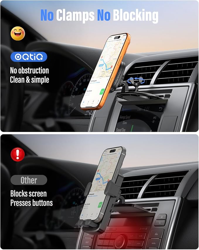 2026 Upgraded CD Slot Phone Mount for MagSafe with 18 N55 Magnets | 20N Ultra-Strong Magnetic,Compatible with iPhone 17 16 15 14 13 12 Series and All Phones - Image 3