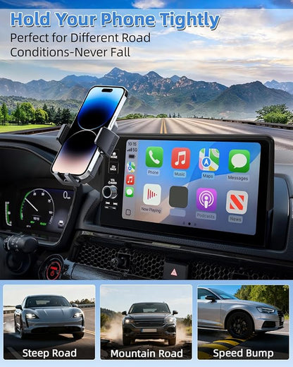 PZK Car Phone Holder for 2023-2026 Toyota BZ4X/ Subaru Solterra Accessories | Custom 8/12.3-Inch Screen Auto Lock Car Phone Mount Fixed Clip 360° Rotation Hands-Free Fit for 4-7 Inch Phones Thick Case - Image 8