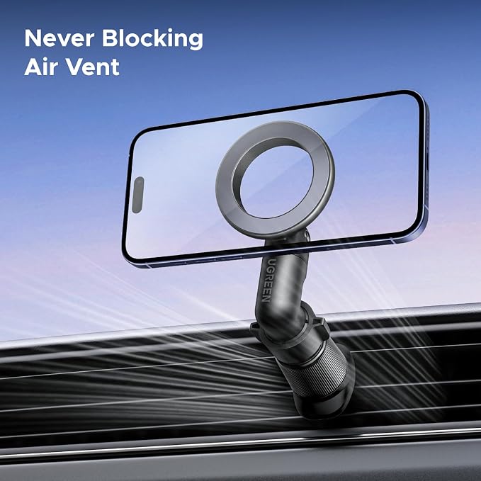 UGREEN Phone Mount for Magsafe Air Vent Car Mount Magnetic Never Block Phone Holder Strengthen Magnetic Power Compatible with iPhone 17 16 15 Pro Max 14 13 12 Pro Mini MagSafe Case - Image 8