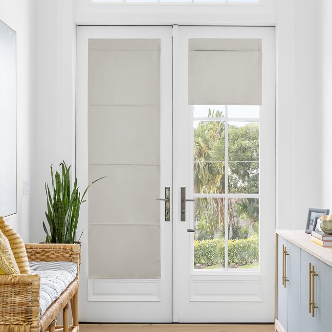 NICETOWN Natural Blackout Door Blinds, No Drill Thermal Insulated Door Shade by NICETOWN