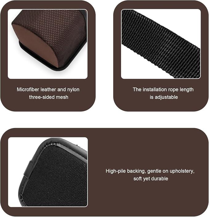 2 in 1 Large Car Cup Holder, 80 oz Multi-Function Auto Water Bottle Storage Bag with Mesh Pocket, Universal Hanging Seat Side Organizer Cup Holders for Car SUV Truck (Brown) - Image 3