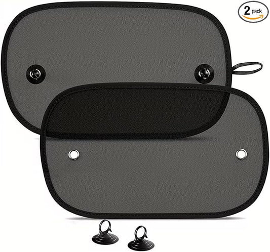 2 Pack Car Window Shades, UV Protection Sunshade for Side Windows, Strong Light Glare Blocking Suction Cup Curtain, Privacy Shield for Baby Sleeping Camping Napping, Fit 98% Most Cars by Unknown