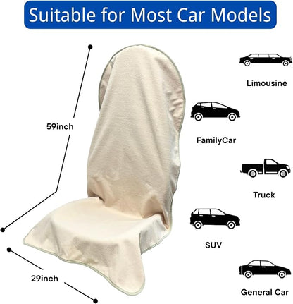 Waterproof Car Seat Cover for Front Seats, Protector for Cars SUVs Trucks, Sweat Towel Seat Covers Bucket for Gym,Workout,Beach,Hiking,Running Swimming(Beige, 1PC) - Image 6