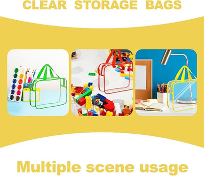 Clear Storage Bag with Zipper - Organizing Bag with Handles(3 colors,Small) | Perfect for Building Blocks, Puzzles, Books, Board Games, Portable Travel and Home Organizer - Image 7