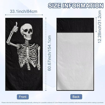 Funny Skeleton Towel Seat Covers for Cars Front Seat Towel Cover | Skull Skeleton Sweat Seat Cover Protector Universal Non Slip Waterproof Sweat Protector with Storage Bag for Yoga Beach Gym - Image 7