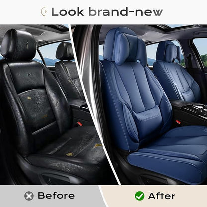 Coverado Car Seat Covers, Seat Covers for Cars, Waterproof Leather Auto Seat Protectors, Leather Car Seat Cushion, Car Interiors Accessories Universal Fit for Most Cars - Image 7