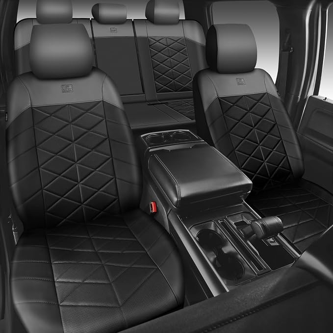 CAR PASS Memory Foam Leather Front Seat Covers, Perforated Nappa Leather Seat Covers Front Seats Universal Fit for Cars,SUV,Truck Seat Covers Thick 3D Foam Comfortable, Airbag Compatible Black Gray - Image 6