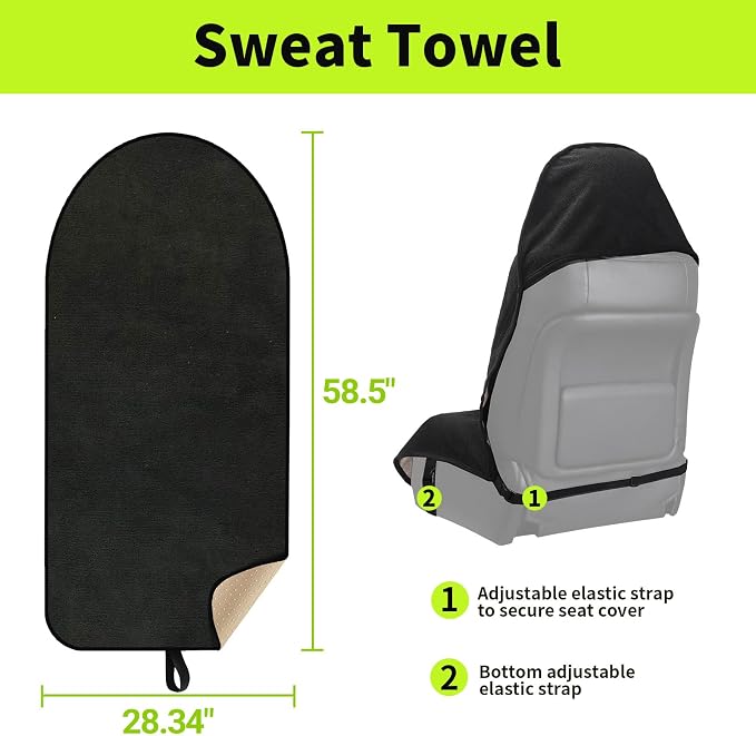 Leader Accessories Waterproof Towel Car Seat Cover, Front Bucket, Black | Universal Non-Slip, Fits Car Truck SUV, Machine Washable, For Dog & Kid, Pets, Yoga, Gym, Beach, Swimming, Outdoor Sports - Image 4