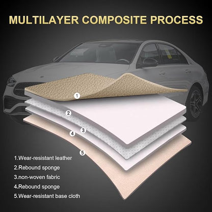 IKABEVEM Car Seat Covers Fit for Infiniti QX55 2022-2025 2026: Front Seats Covers Auto Interior Accessories, Faux Leather Waterproof Seat Cushions Vehical Cover (Beige) - Image 4