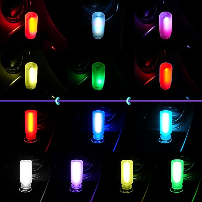 iFunyLED Car Interior USB LED Night Light, Touchable Dimming with 13 Modes of Car Ambient Lighting Kit, Frosted Glass Bottle Lamp, Car Interior Accessories Suitable for Most Vehicles, Pack of 2 - Image 5
