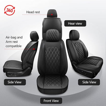 Truck Seat Covers for 2009-2026 Ram 1500/2500/3500,Curved Bench | Leather Ram Seat Cover,Waterproof Truck Seat Covers,Black Car Seat Covers,Heavy Duty Seat Covers With Split Bench 40/60 - Image 6