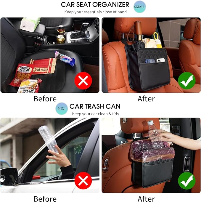 FrgKbTm Car Seat Back Hanging Bag Car Document Holder Multi-Pocket Bottle Bag Storage Box Organizer Travel Tidy Pouch Pocket Kids - Image 6