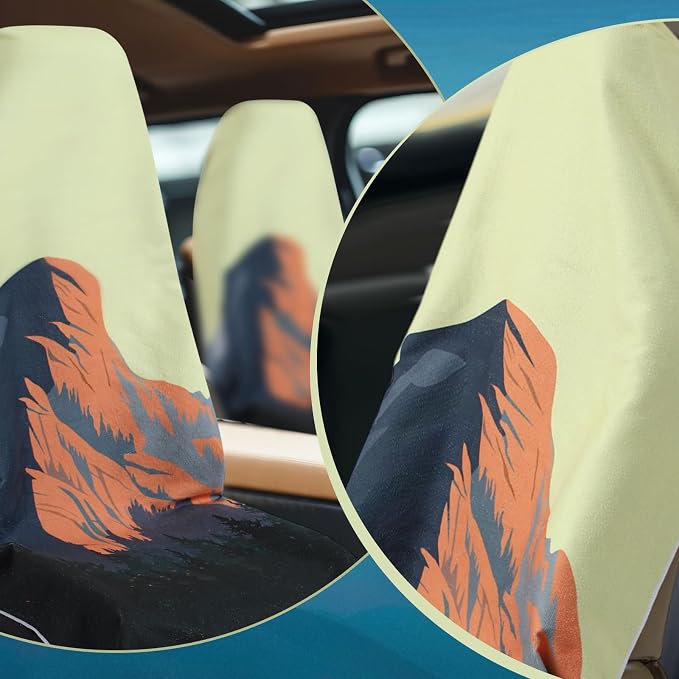 Hahafelt 2 Pack Car Seat Towel Covers Athletic Running Towel Performance Microfiber Post Workout Sweat Washable Cover Non Slip for Seat Outdoor Sport (Yosemite) - Image 4