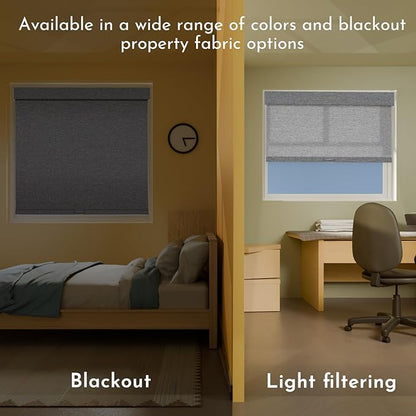 Persilux Light Filtering Roller Shades for Window Blinds,Cordless,Linen Fabric,Thermal Insulated Fabric UV Protection Shades for Home,Office,Bedroom,Door,Light Filtering-Grey,30" W X 72" H - Image 5
