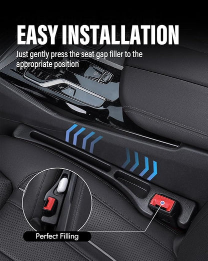 Car Seat Gap Filler, 2 Pack No-Drop Seat Side Gap Seam Filler Organizer with Phone Holder, Universal Fit Fill The Gap Between Seat and Console, Perfect for Car SUV Truck Black - Image 5