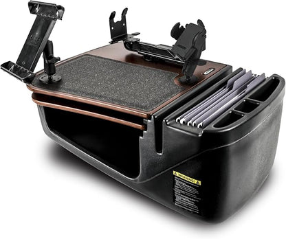 AutoExec AE-GMCD-PI-PS-PM-TAB-21M GripMaster Car Desk for Your Vehicle Workstation and Mobile Office, Mahogany with 400 watt Power Inverter, Printer Stand, Phone Mount and Tablet Mount | 400 Watt Power Inverter, Printer Stand, Phone Mount, Tablet Mount by AutoExec