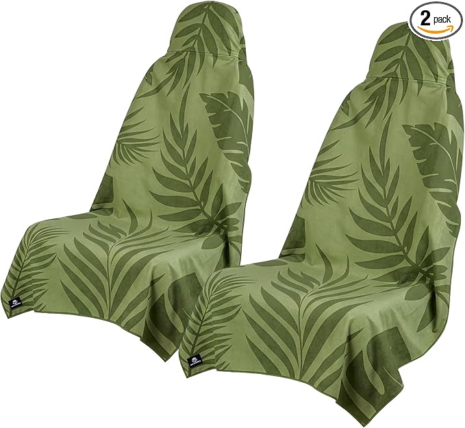 Car Seat Towel Cover, Full-Sized, Sweat Absorbing Towel for Gym - 2 Pack | Washable quick-dry towel cover protects front seats from sweat and water after gym, workout, running, beach and swimming by WILDOMS