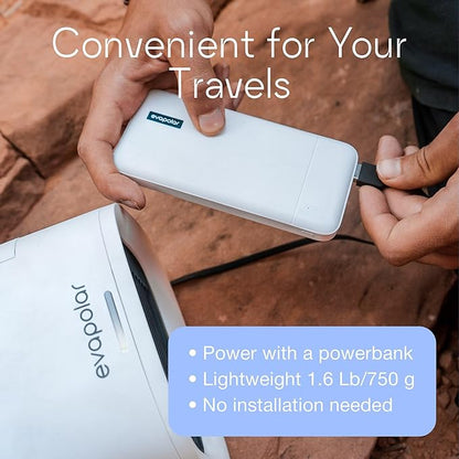Evapolar evaCHILL Portable Air Conditioners - Portable AC Unit - Small Personal Evaporative Air Cooler & Fan for Desk, Office, Car, Camping, White - Image 4