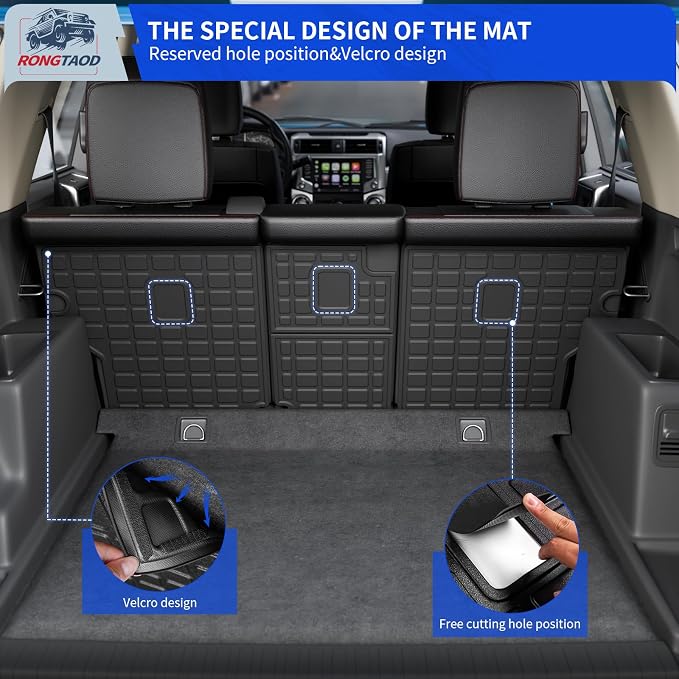 Rongtaod Back Seat Cover Protector for 2010-2024 Toyota 4Runner 5 Seats | Backrest Mats TPE All Weather Rear Seat Covers 4 Runner Accessories - Image 4