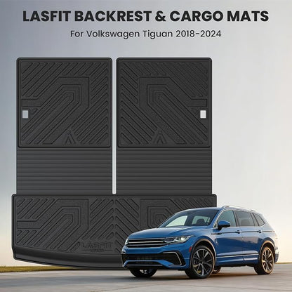 LASFIT for 2018-2024 Volkswagen Tiguan Cargo Liner, Custom fit for 7 Seats | All-Weather Trunk Mat Trunk Liner TPE Backrest & Trunk Mats for VW Tiguan Accessories, Waterproof, Easy to Clean, Black - Image 9