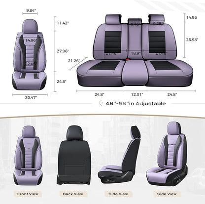 Coverado Car Seat Covers Full Set, Seat Covers for Cars, Front Seat Covers and Back Seat Cover Waterproof Leather Automotive Seat Cover, Universal Car Interior Protectors Cushion for Most Cars - Image 7