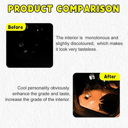 Car LED Strip Light, 48 LEDs RGB Neon Interior Atmosphere Lights, 12V Under Dash Ambient Night Light, Cigarette Lighter Auto Interior Decorative Lamp, Car Accessories (Orange-Yellow) - Image 5