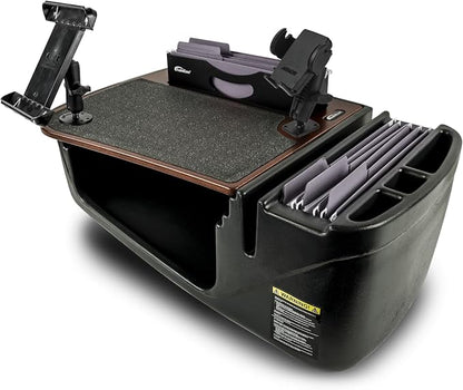 AutoExec AE-FMEF-PM-TAB-21M Efficiency FileMaster Car Desk for Your Vehicle Workstation and Mobile Office, Mahogany with Phone Mount and Tablet Mount | Vehicle Workstation, Mobile Office, Phone Mount, Tablet Mount by AutoExec