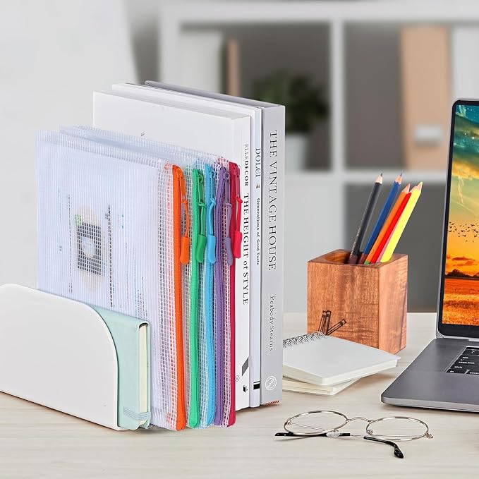 YOPCDJ 20PCS Mesh Zipper Pouch Bags File Storage Bags, A4 11x9 Inches Reusable Clear Zipper Pouches for Travel and Classroom Board Game Organization - Image 4