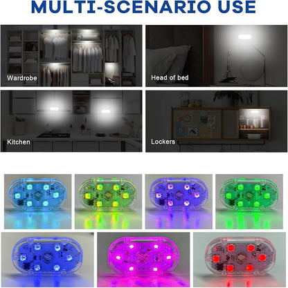 2 PCS Car LED Lights Interior Wireless, Magnetic Vehicle Interior Ambient Light with 6 LED Lamp Beads, Portable Reading Light USB Rechargeable Decorative Lamp for Cars (Colorful) - Image 6