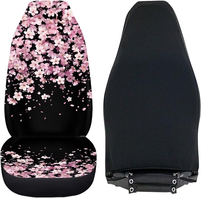 Cherry Blossom Car Seat Covers Set of 2, Universal Seat Protector for SUV Truck Van Sedans Cars, Breathable Auto Seat Protectors for Women Men - Image 4