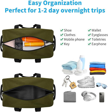 Apenze Small Gym Bag 14 inch Duffel Bag | Mini Carry On Bag, lightweight,Travel Sport ,Olive Green - Image 4
