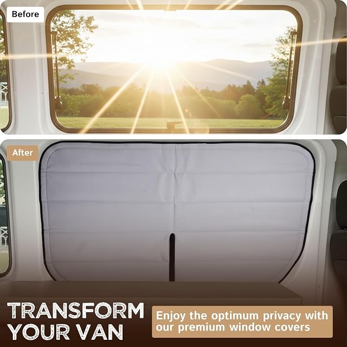 Living in a Bubble Insulated Blackout Behind The Driver Window Cover for Mercedes Sprinter Van Year 2007-2026, NCV3 & VS30 (Bare Metal Frame) - Image 4