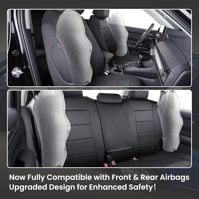 EKR Car Seat Covers for Honda CRV 2023-2026 Neoprene Full Set | Custom Fit for Honda CRV 2023 2024 2025 2026 Easy-Wipe Protection,Waterproof Pet-resistant,Neoprene(Black) - Image 2
