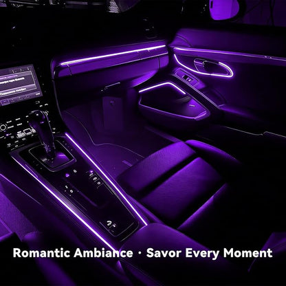 EL Wire Interior Car LED Strip Lights, 16.5FT 5V EL Wire Strip Neon Glowing Strobing Light w/ 5mm Sewing Edge, USB Electroluminescent Ambient Lighting Kit for Car Inside Decoration (Purple) - Image 6