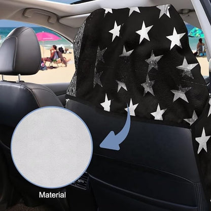 SEANATIVE Car Seat Towel Cover for Front Seats, Sweat-Absorbent Bucket Seat Cover for Gym, Running, Swimming, Beach and Hiking, Universal Fit for Cars, Trucks, SUVs, Black US Flag Print - Image 6