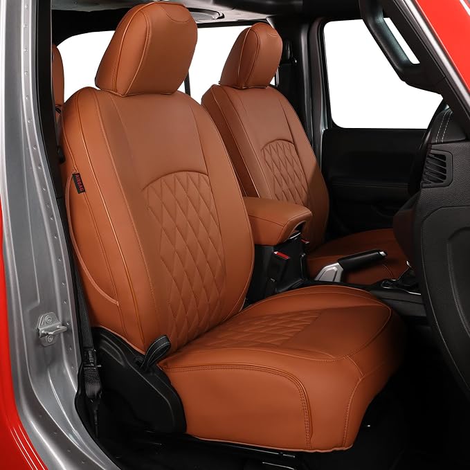EKR Car Seat Covers for Subaru Forester 2026(NO Base),Full Set | Custom Fit for Subaru Forester 2026 Premium/Sport/Wilderness/Limited/Touring(NO Base)Faux Leather(Brown) by EKR