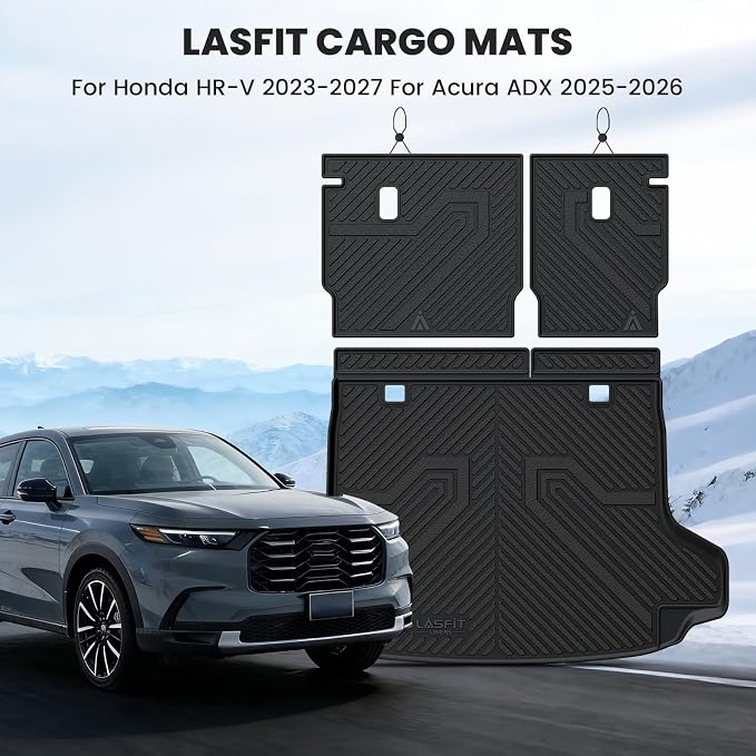LASFIT Cargo Mat Mat for Honda HRV 2023-2027 & for Acura ADX 2025-2026 | Full Surround TPE Mats, Tall Walls, 3D Custom Fit, Non-Slip, Easy Clean, Tool-Free Install, Vehicle-Specific Accessories - Image 2