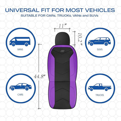 Skechers Memory Foam Seat Covers,Leather Car Seat Covers, Ultimate Comfort & Support Front Seat Covers Airbag Compatible, Automotive Universal Fit Most for SUVs, Vans, Sedans, Cars, Trucks,Purple - Image 5