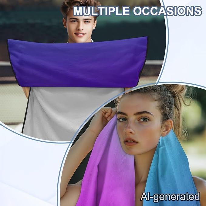 Car Towel Seat Cover 1 Piece Soft Car Seat Cover Protector Breathable Non-Slip Cars Accessories for Cars SUV Trucks, Purple Blue Gradient - Image 5