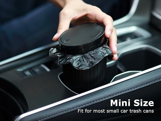 Ginsco 0.8 Gallons Disposable Trash Bags for Mini Car Trash Can, Portable Small Car Garbage Bags, Cars Accessories, Mini Trash Bags, Plastic Trash Bag for Cars/Home/Office (4 Rolls/60 Counts) Black - Image 6