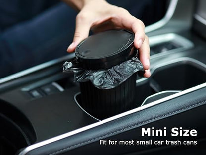 Ginsco 0.8 Gallons Disposable Trash Bags for Mini Car Trash Can, Portable Small Car Garbage Bags, Cars Accessories, Mini Trash Bags, Plastic Trash Bag for Cars/Home/Office (4 Rolls/60 Counts) Black - Image 6