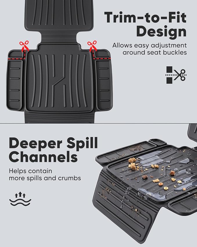 TPE Car Seat Protector for Child Car Seat, Waterproof Carseat Mat | Non-Slip Backing No Imprints Durable, Back Seat Cushion Pad & Backrest & Kick Mat Set Accessories for SUV Truck Sedan, 1 Pack - Image 7
