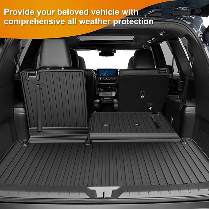 AOMSAZTO Floor Mats and Cargo Mat Compatible with 2024-2025 Toyota Grand Highlander (7 Seats Only): All Weather TPE Protection Full Set Grand Highlander Floor Liners (Not Fit Highlander) - Image 5